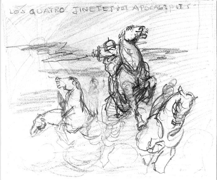 Sketch by Rex Ingram for The Four Horsemen of the Apocalypse