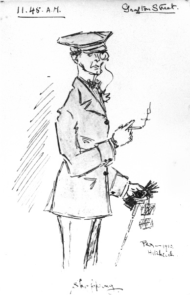 An early sketch from 1910, 11.45am, Grafton Street, shopping